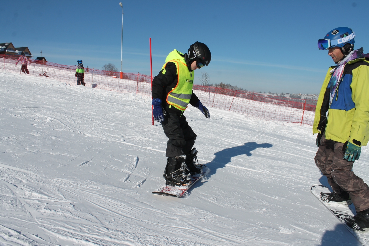 Pierwsze kroki ze snowboardem - Kaszuby